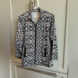 Lulu-B Plus Size 1X Heart Damask UPF 50+ Full Zip Jacket